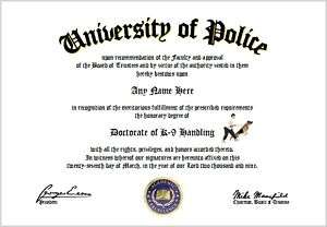 Handling Diploma   Police K 9 Handler Lover Diploma  