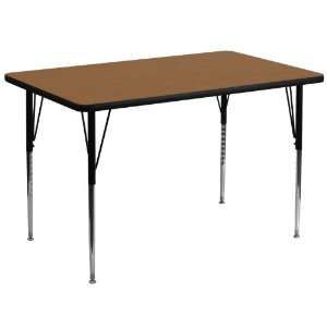  Flash Furniture 36W x 72L Rectangular Activity Table with Oak 