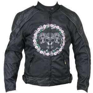   1982 Armored Skull and Roses Textile Motorcycle Jacket   Size  Small