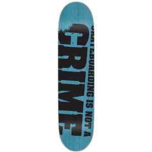   IS NOT A CRIME Chomper Blue Skate Deck