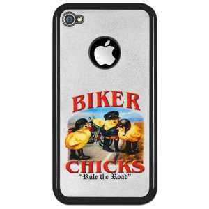 iPhone 4 or 4S Clear Case Black Biker Chicks Women Girls Rule the Road