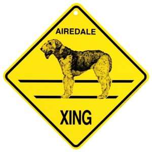  Airedale Xing caution Crossing Sign dog Gift: Pet Supplies