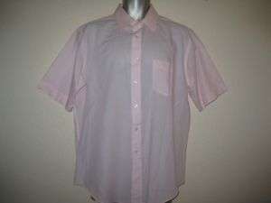 Mens Vintage LANVIN Paris Pink Short Sleeve Shirt L  