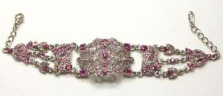 Swarovski Crystal Bracelet Pink & Silvertone NIB  
