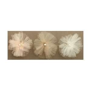  Tie The Knot Tulle Flowers 3/Pkg Arts, Crafts & Sewing