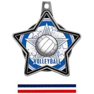 All Star Insert Custom Volleyball Medals M 5501V SILVER 