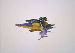 Signed Wood Duck Decoy Etching by Larry Snyder  