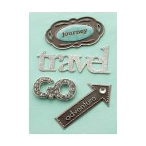  Eclectic Metal Signs 4/Pkg Travel