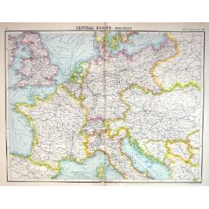   Map C1900 Central Europe Railways France Germany Hugary Home