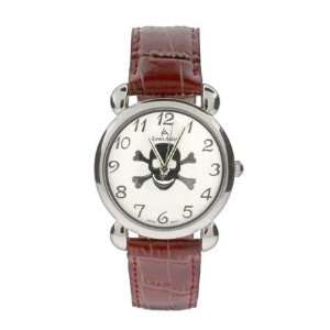   and Crossbones Watch with Brown Leather Band Eves Addiction Jewelry