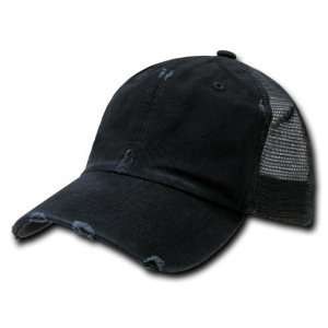   Vintage Washed Adjustable Mesh Trucker Baseball Cap Hat: Sports
