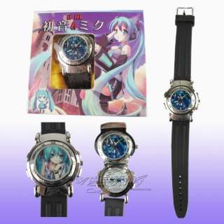 Vocaloid 2 Leather Miku Hatsune Wrist Watch Anime Spin  
