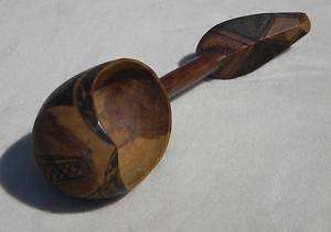 Hand carved wooden canoe cup   20th Century folk art  