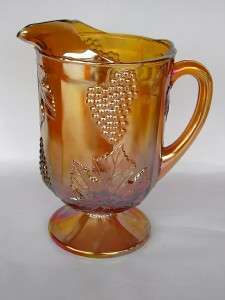 Indiana Harvestgold Marigold Carnival Glass Pitcher  