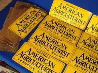 13 old MEMBER AMERICAN AGRICULTURIST PROTECTIVE SERVICE farming sign 