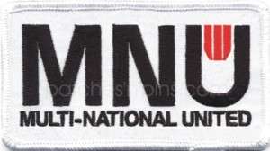 District 9  MNU Multi National United logo patch (NEW)  