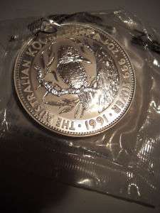 oz 999 Silver $5 1991 Kookaburra Australia 5 Dollar Sealed  