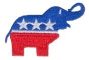 Republican Elephant GOP Embroidered Iron On Patch Applique wx0040 