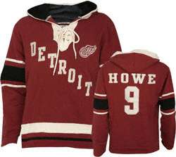 Gordie Howe Old Time Hockey NHL Lace Hooded Alumni Detroit Red Wings 