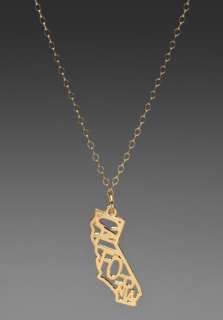 KRIS NATIONS California Charm Necklace in Gold  