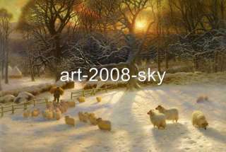 Original Oil painting art landscape snowon canvas 36x48  