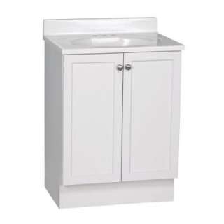   in. Vanity in White with AB Engineered Composite Vanity Top in White