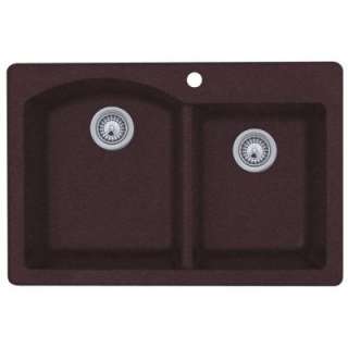   Mount Granite 33x22x9.75 1 Hole Double Bowl Kitchen Sink in Espresso