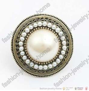 Fashion retro bronze imitate pearl ring  
