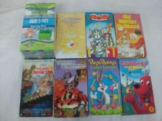 Huge lot 100 Cartoons VHS Kid Movies Winnie The Pooh Scooby Doo Veggie 