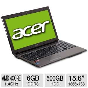 Acer Aspire AS5560 Sb653 LX.RNT02.057 Notebook PC   AMD Quad Core A6 