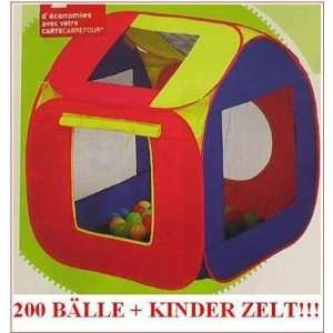   Zelt Pop Up + 200 Stück Bälle Bällebad Ball  Spielzeug