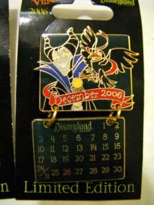 Disney Dangle Villain Calendar SET 12 Pins Year NEW LE  