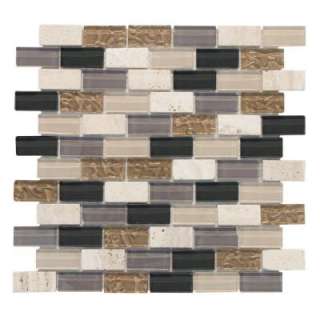   1x2 12 in. x 12 in. Glass & Stone Wall Tile 99431 