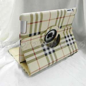 The New iPad 3 360 Rotating Magnetic PU Leather Case Smart Cover Wake 