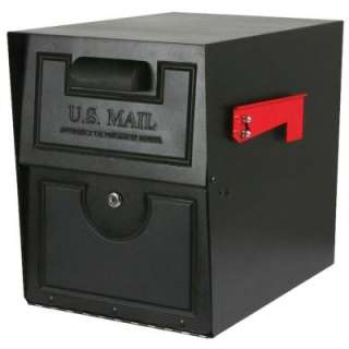   Defender Locking Postmount Mailbox Black DMSK0B01 