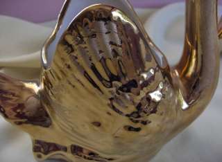   22K Bright Gold China JOE SWETYE,Salem,Ohio Swan Vase BEAUTIFUL  
