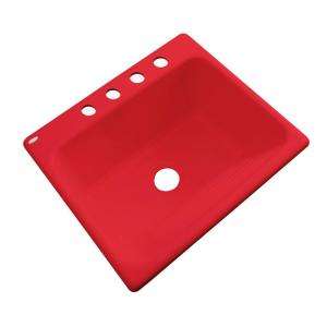  Hole Single Bowl Utility Sink in Red 21464 