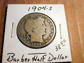Barber Half Dollar 1904 S,Good  
