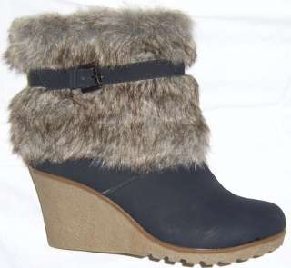 Stiefeletten mit Fell Keilabsatz Wedges / Fell Damenschuhe 