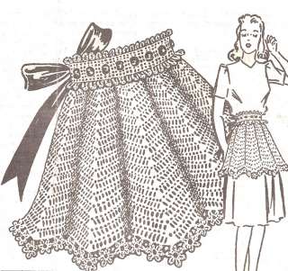Vintage Crochet Fancy Hostess Party APRON PATTERN  