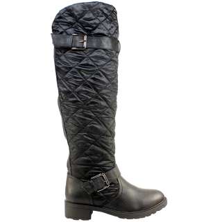   EXTRA TALL QUILTED FUR LINED BUCKLE RIDING BOOTS LADIES NEW 3 8  
