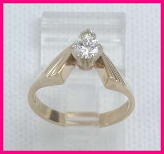 14kyg Round Diamond V Shape Engagement Ring .47 carats  