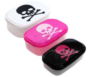 Skull Bones Food Storage Containers 3 Piece Rockabilly Pirate Lunch 