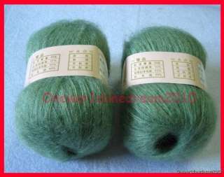 Skeins Luxury 52% Angora 48% Wool Knitting Yarn Light Green 100g 