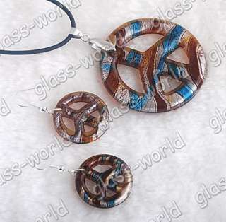6SETS Irenic Lampwork Glass Pendant Necklaces+Earrings  