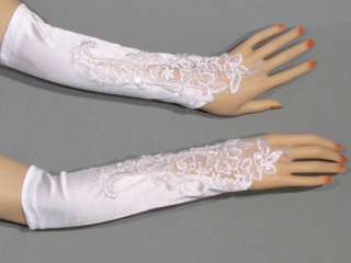 Satin Spitzen Handschuhe AbendHandschuhe Fingerlose Brauthandschuhe 