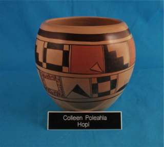Colleen Poleahla Hopi Pueblo Native American Indian Handcoiled Pottery 