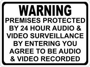   Warning Audio Video Surveillance 14 x 10 Signs Shoplifting Protection