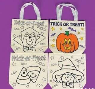 Paint Your Own Halloween Canvas Tote Bag 8 3/4  