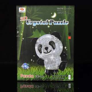 DIY 3D Chinese Panda Crystal Jigsaw Puzzle IQ Toy Game  